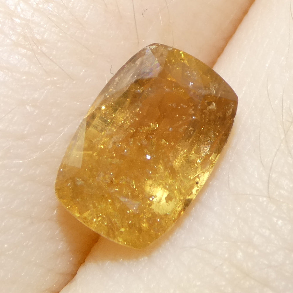 2.53ct Tanzanian Orange Sapphire Cushion Cut, Slightly Yellowish Orange Gem by SkyJems Canadian Gemstone Experts