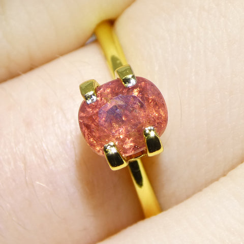 1.31ct Cushion Orangy-Pink Padparadscha Sapphire from Tanzania