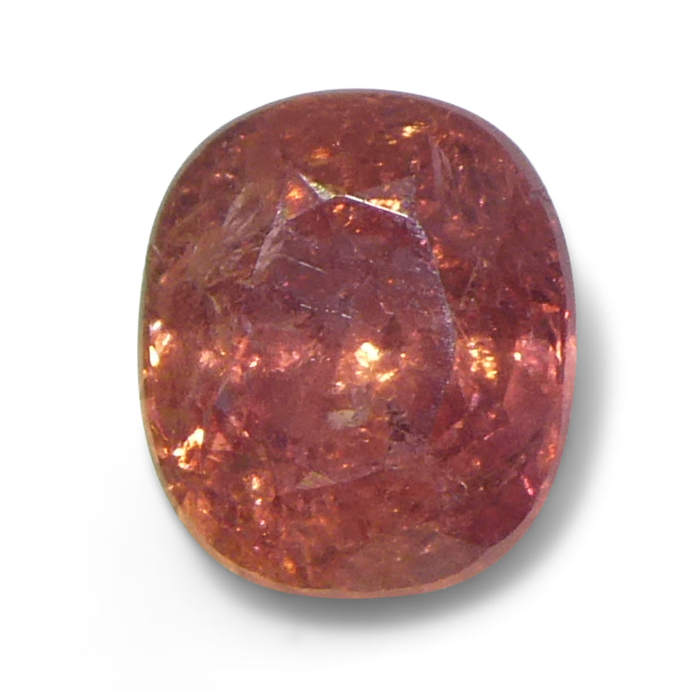 1.31ct Cushion Orangy-Pink Padparadscha Sapphire from Tanzania - Skyjems Wholesale Gemstones