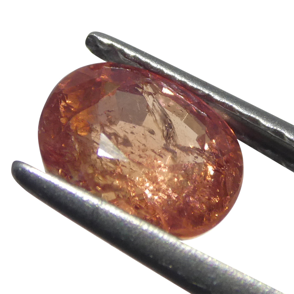 1.31ct Cushion Orangy-Pink Padparadscha Sapphire from Tanzania - Skyjems Wholesale Gemstones