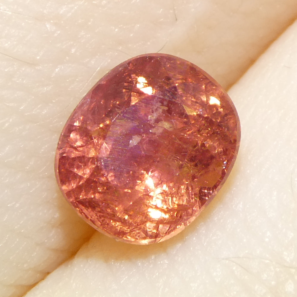 1.31ct Cushion Orangy-Pink Padparadscha Sapphire from Tanzania - Skyjems Wholesale Gemstones