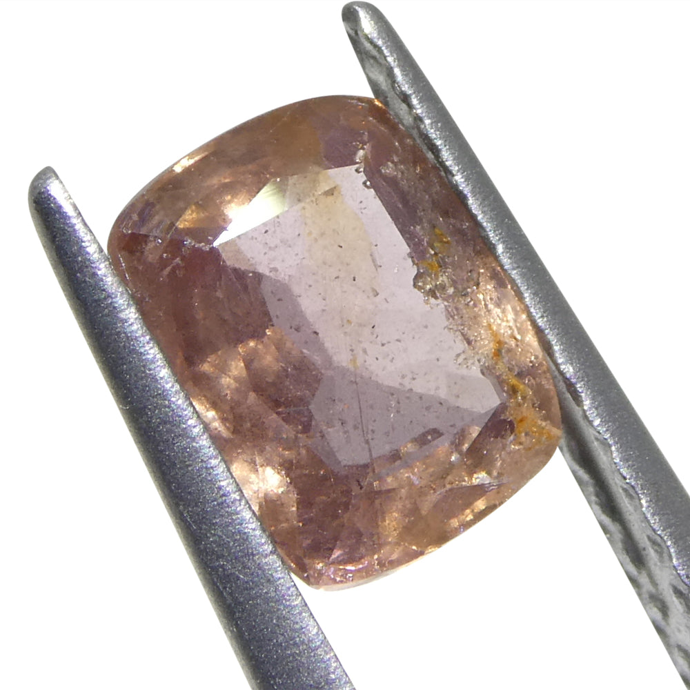 1.34ct Cushion Pink-Orange Padparadscha Sapphire from Tanzania - Skyjems Wholesale Gemstones