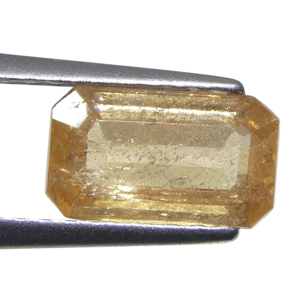 1.31ct Octagonal/Emerald Cut Orange Sapphire from Tanzania - Skyjems Wholesale Gemstones