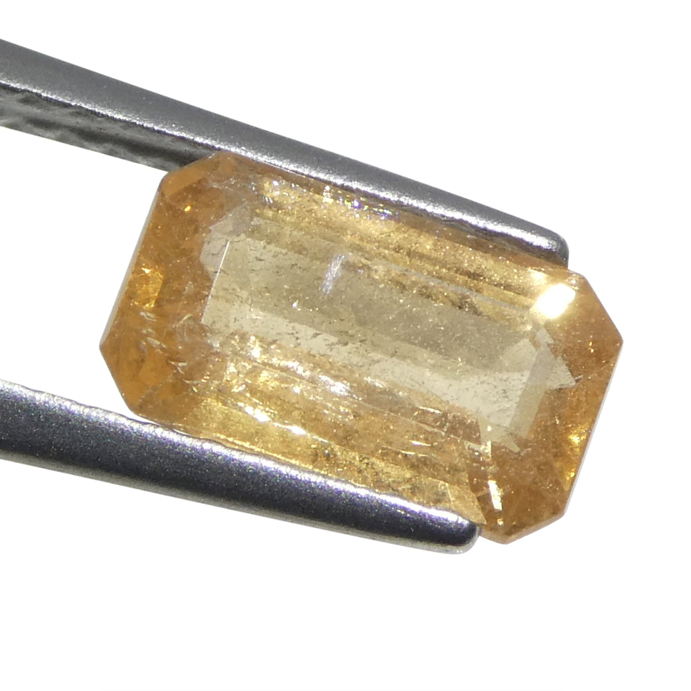 1.31ct Octagonal/Emerald Cut Orange Sapphire from Tanzania - Skyjems Wholesale Gemstones