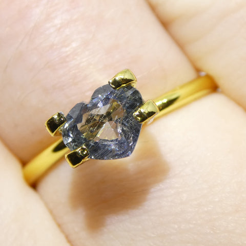 1.02ct Heart Blue Sapphire from Tanzania Unheated