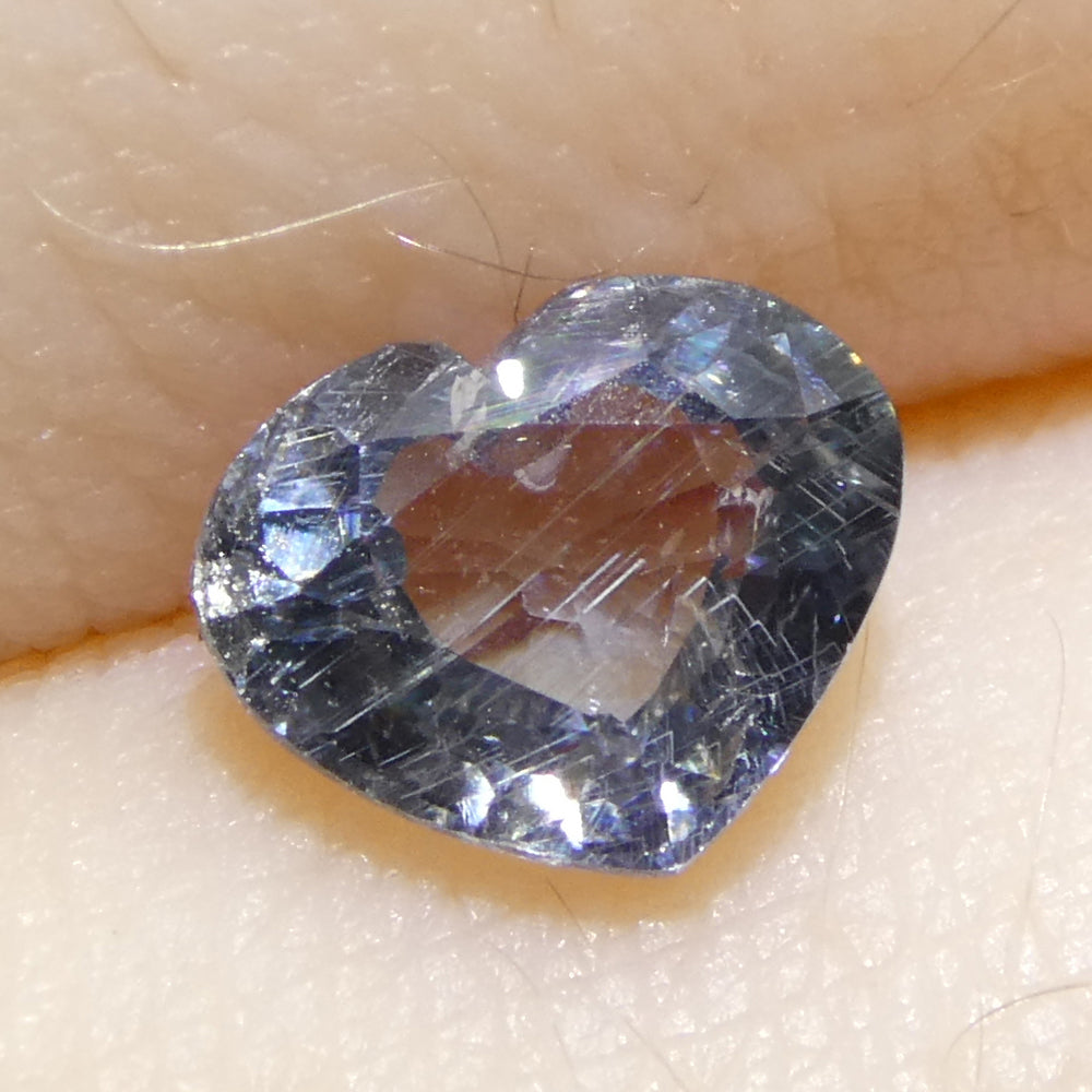 1.02ct Heart Blue Sapphire from Tanzania Unheated - Skyjems Wholesale Gemstones