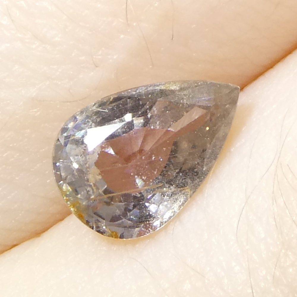 1.57ct Pear Purplish-Grey Sapphire from Tanzania Unheated - Skyjems Wholesale Gemstones