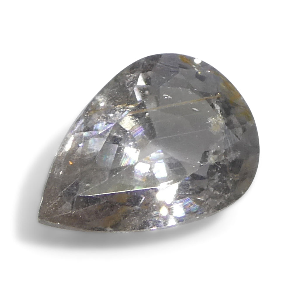 1.57ct Pear Purplish-Grey Sapphire from Tanzania Unheated - Skyjems Wholesale Gemstones