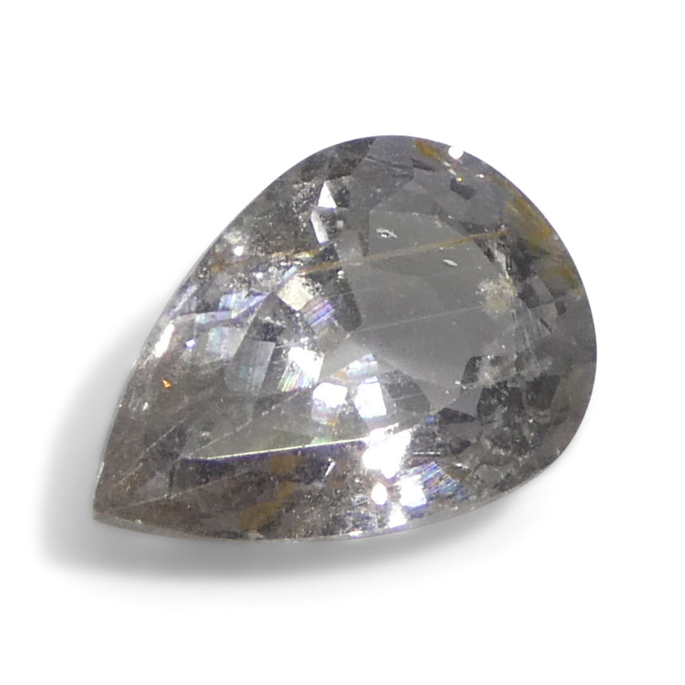 1.57ct Pear Purplish-Grey Sapphire from Tanzania Unheated - Skyjems Wholesale Gemstones