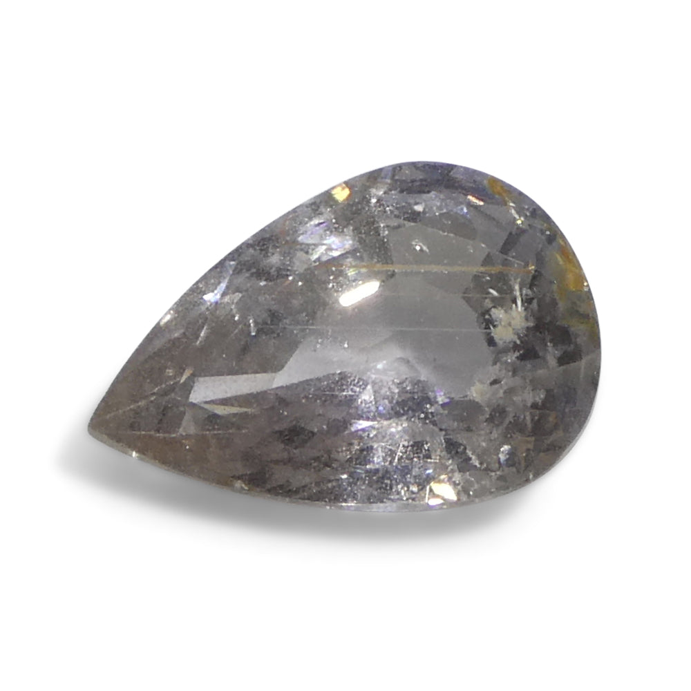 1.57ct Pear Purplish-Grey Sapphire from Tanzania Unheated - Skyjems Wholesale Gemstones