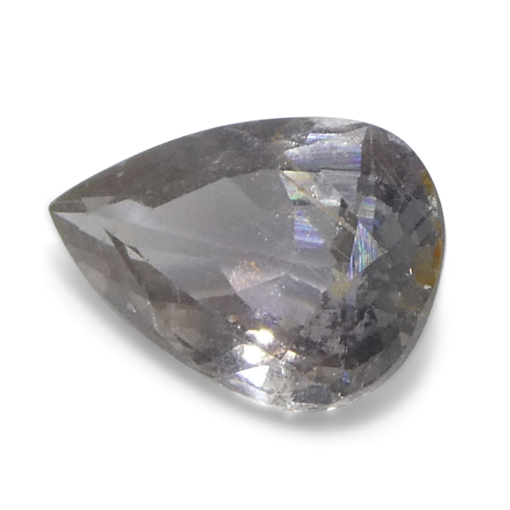 1.57ct Pear Purplish-Grey Sapphire from Tanzania Unheated - Skyjems Wholesale Gemstones