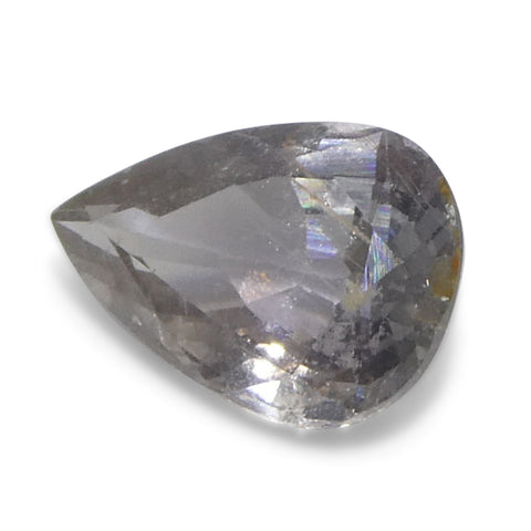 1.57ct Pear Purplish-Grey Sapphire from Tanzania Unheated