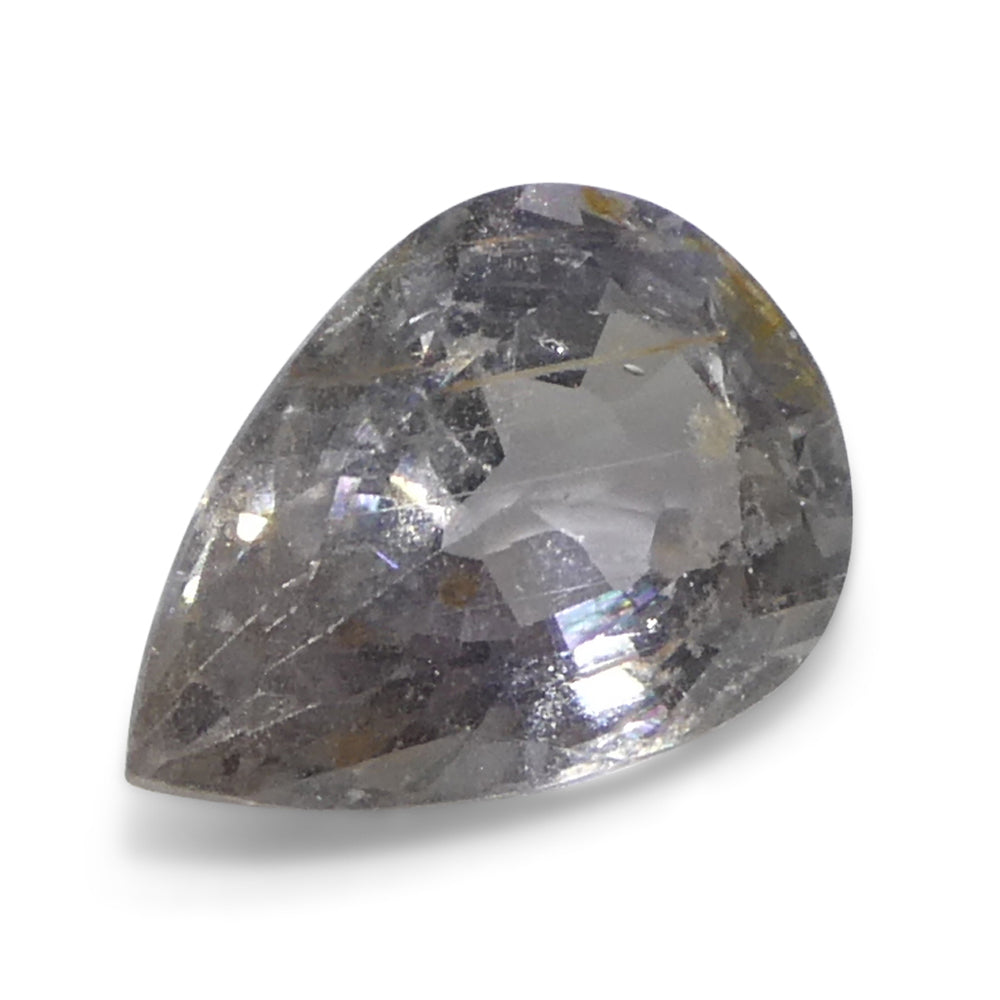 1.57ct Pear Purplish-Grey Sapphire from Tanzania Unheated - Skyjems Wholesale Gemstones