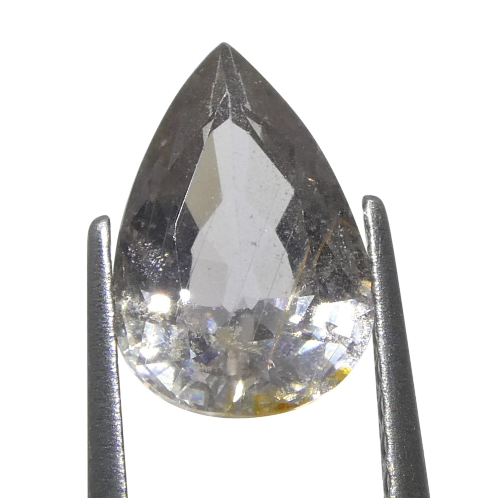 1.57ct Pear Purplish-Grey Sapphire from Tanzania Unheated - Skyjems Wholesale Gemstones