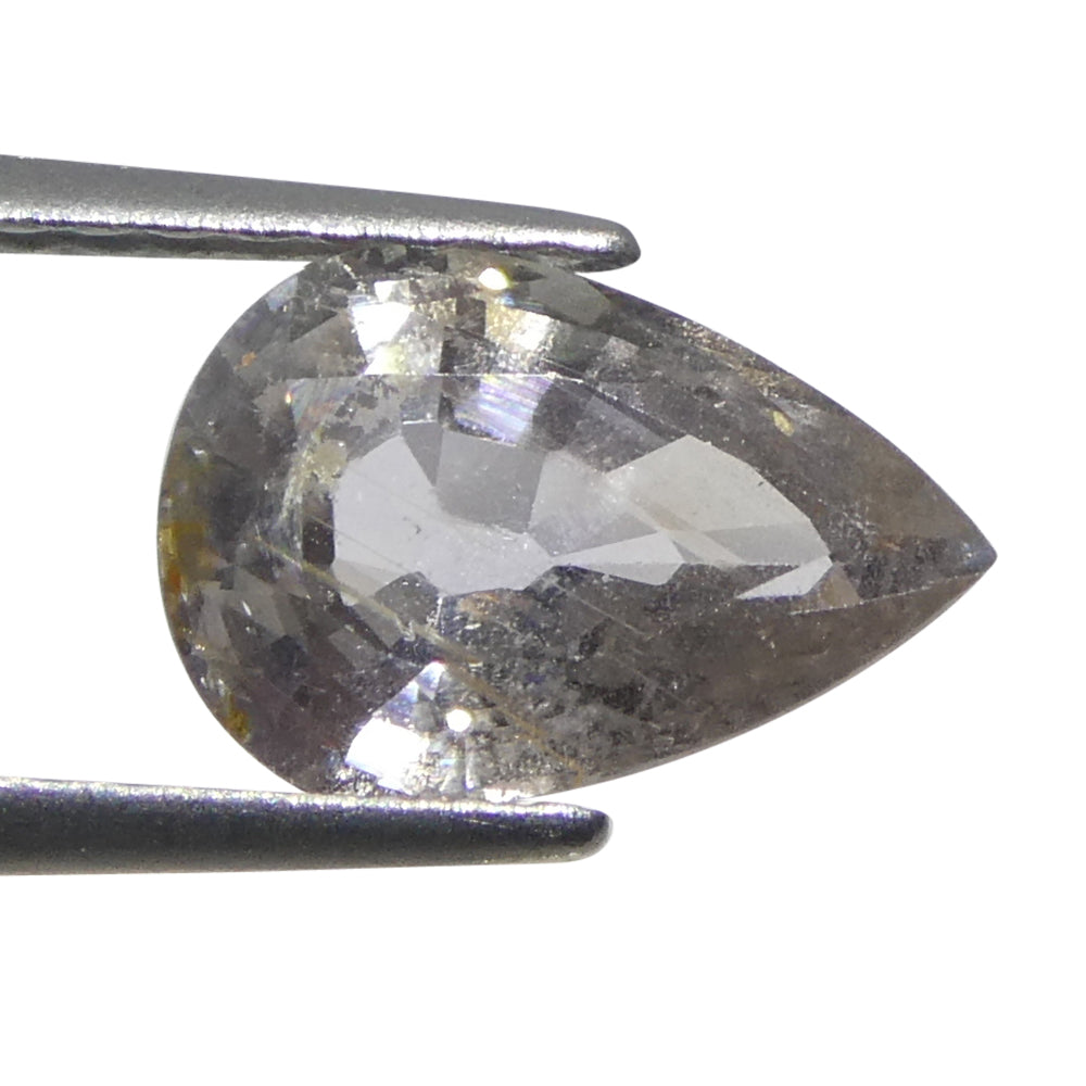 1.57ct Pear Purplish-Grey Sapphire from Tanzania Unheated - Skyjems Wholesale Gemstones