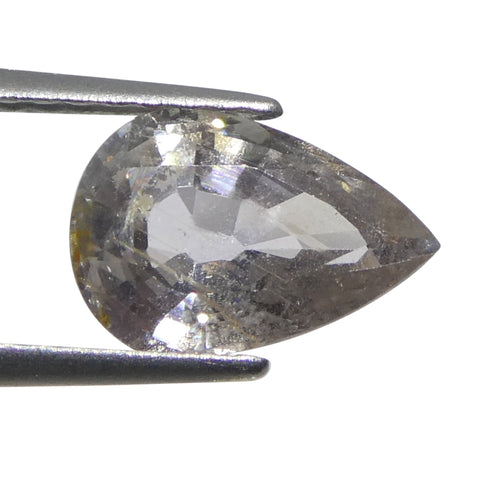 1.57ct Pear Purplish-Grey Sapphire from Tanzania Unheated