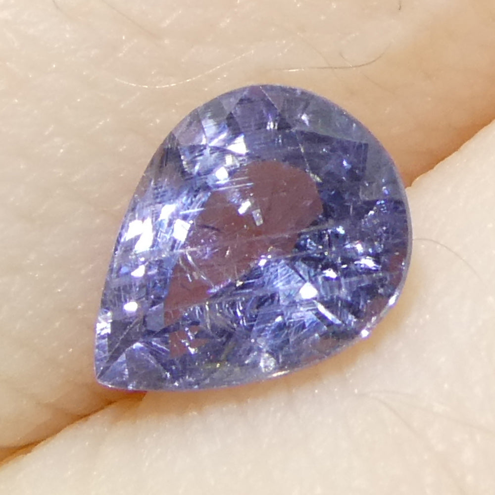 1.29ct Pear Violet-Blue Sapphire from Tanzania Unheated - Skyjems Wholesale Gemstones