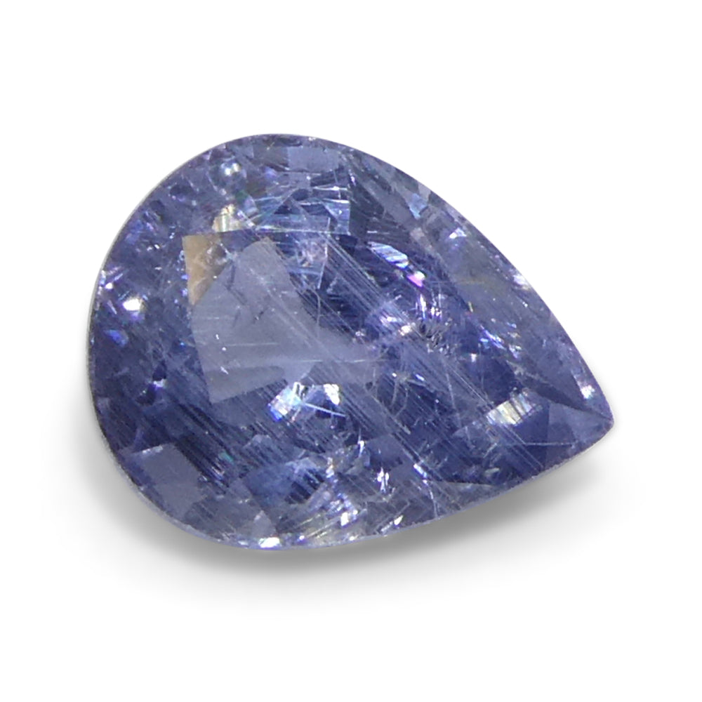 1.29ct Pear Violet-Blue Sapphire from Tanzania Unheated