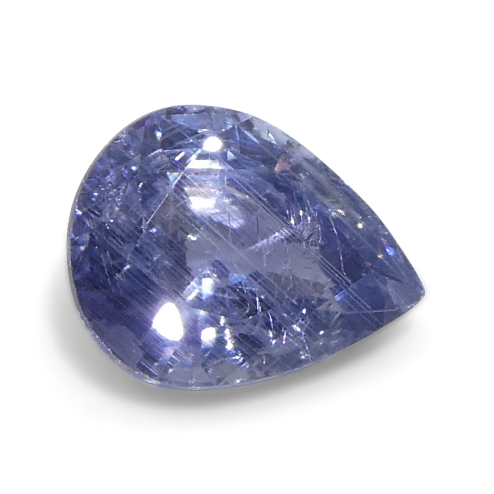 1.29ct Pear Violet-Blue Sapphire from Tanzania Unheated - Skyjems Wholesale Gemstones