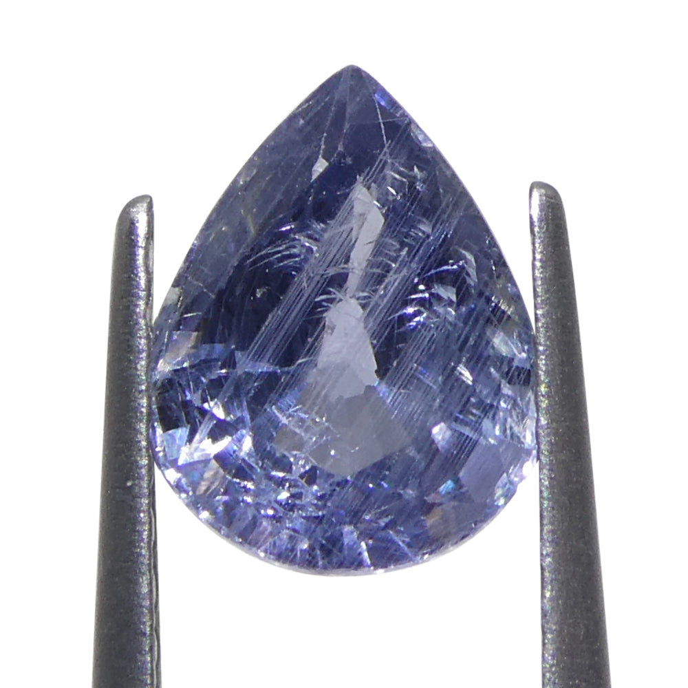 1.29ct Pear Violet-Blue Sapphire from Tanzania Unheated - Skyjems Wholesale Gemstones