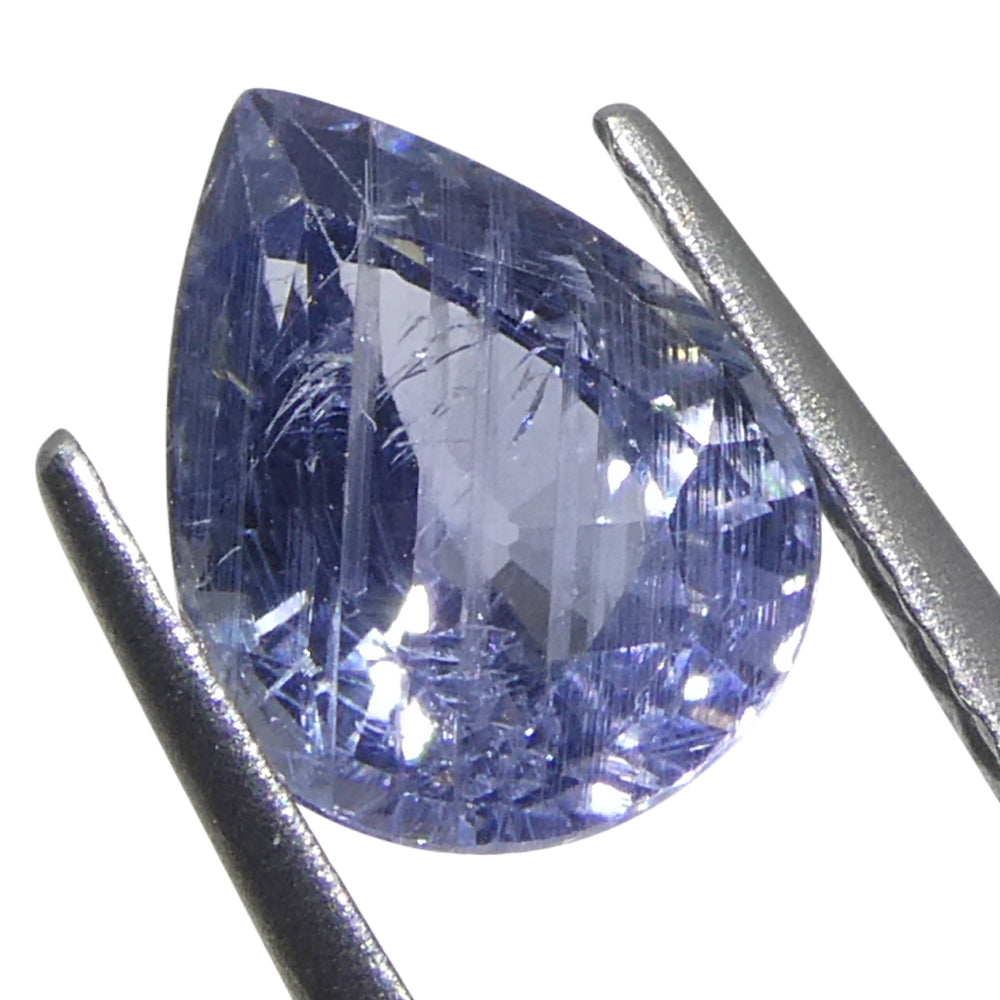 1.29ct Pear Violet-Blue Sapphire from Tanzania Unheated - Skyjems Wholesale Gemstones