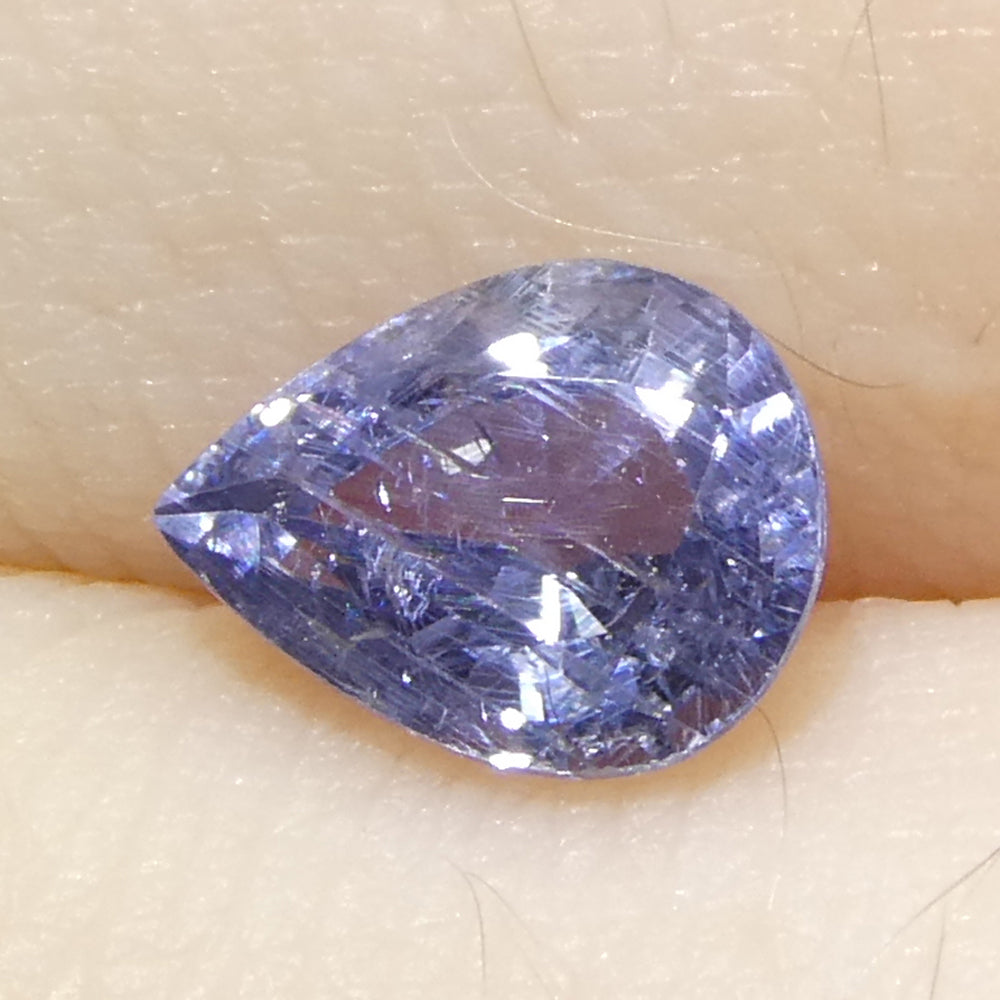 1.29ct Pear Violet-Blue Sapphire from Tanzania Unheated - Skyjems Wholesale Gemstones