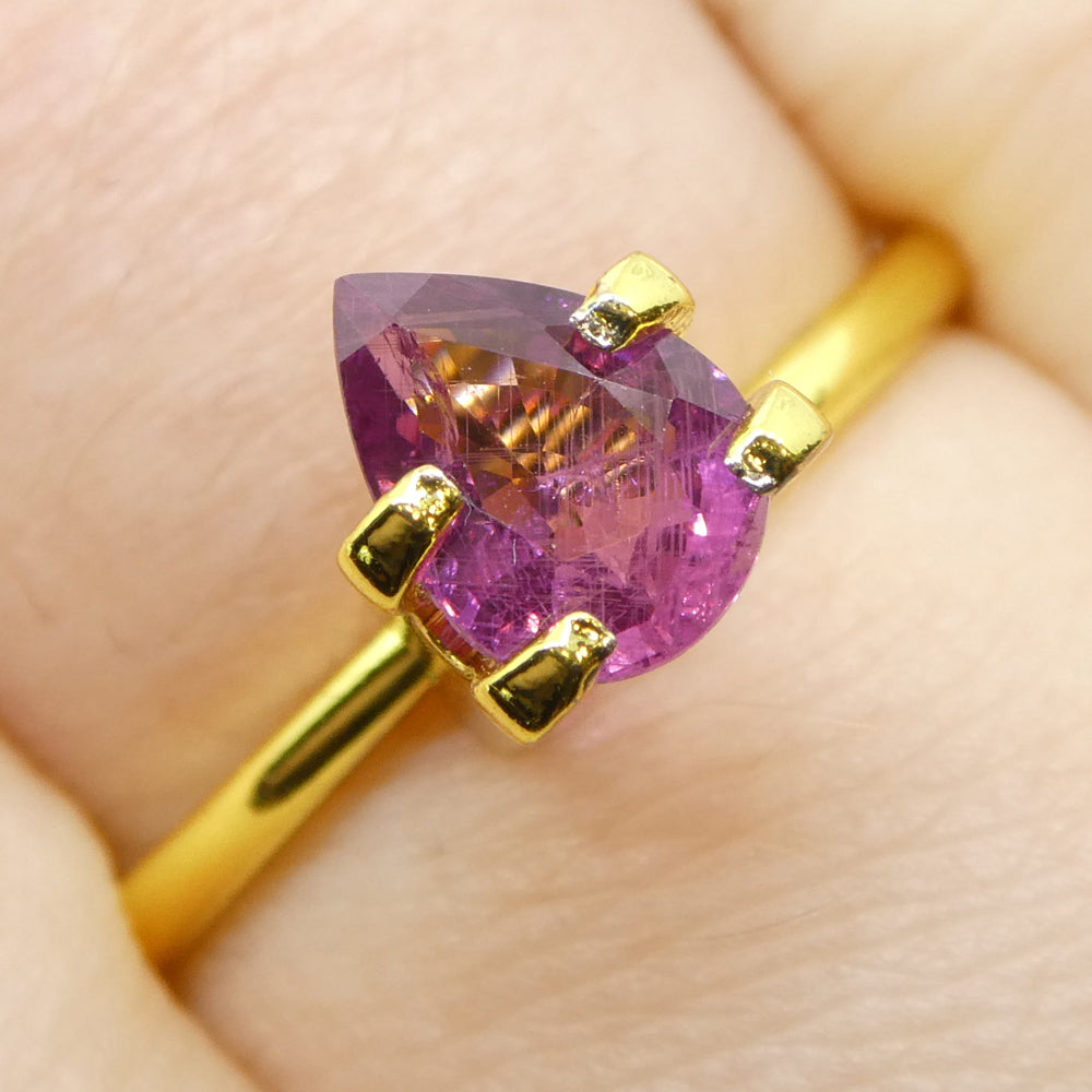 1.13ct Pear Pink Sapphire from Tanzania, unheated natural gemstone by SkyJems, premium Canadian colored gem specialists