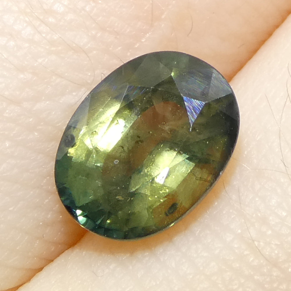 2.58ct Teal Green Tanzanian Sapphire, oval-cut gemstone from SkyJems' premium colored stone collection