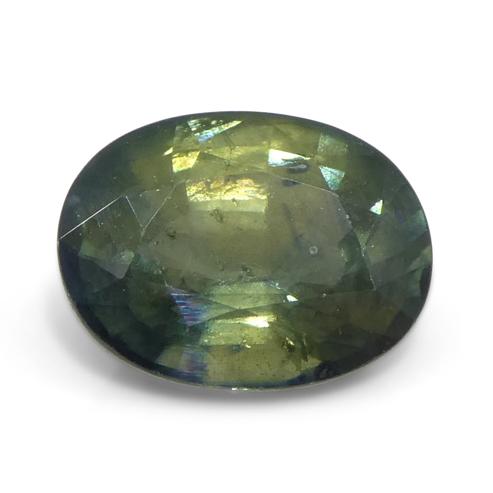 2.58ct Teal Green Tanzanian Sapphire, oval-cut gemstone from SkyJems' premium colored stone collection