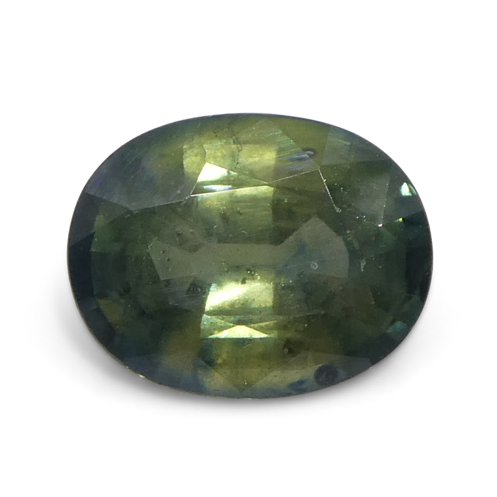 2.58ct Oval Teal Green Sapphire from Tanzania - Skyjems Wholesale Gemstones