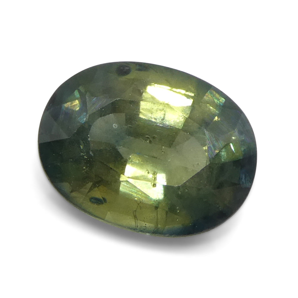 2.58ct Teal Green Tanzanian Sapphire, oval-cut gemstone from SkyJems' premium colored stone collection
