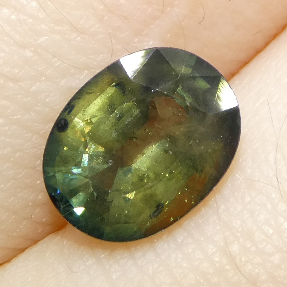 2.58ct Oval Teal Green Sapphire from Tanzania - Skyjems Wholesale Gemstones