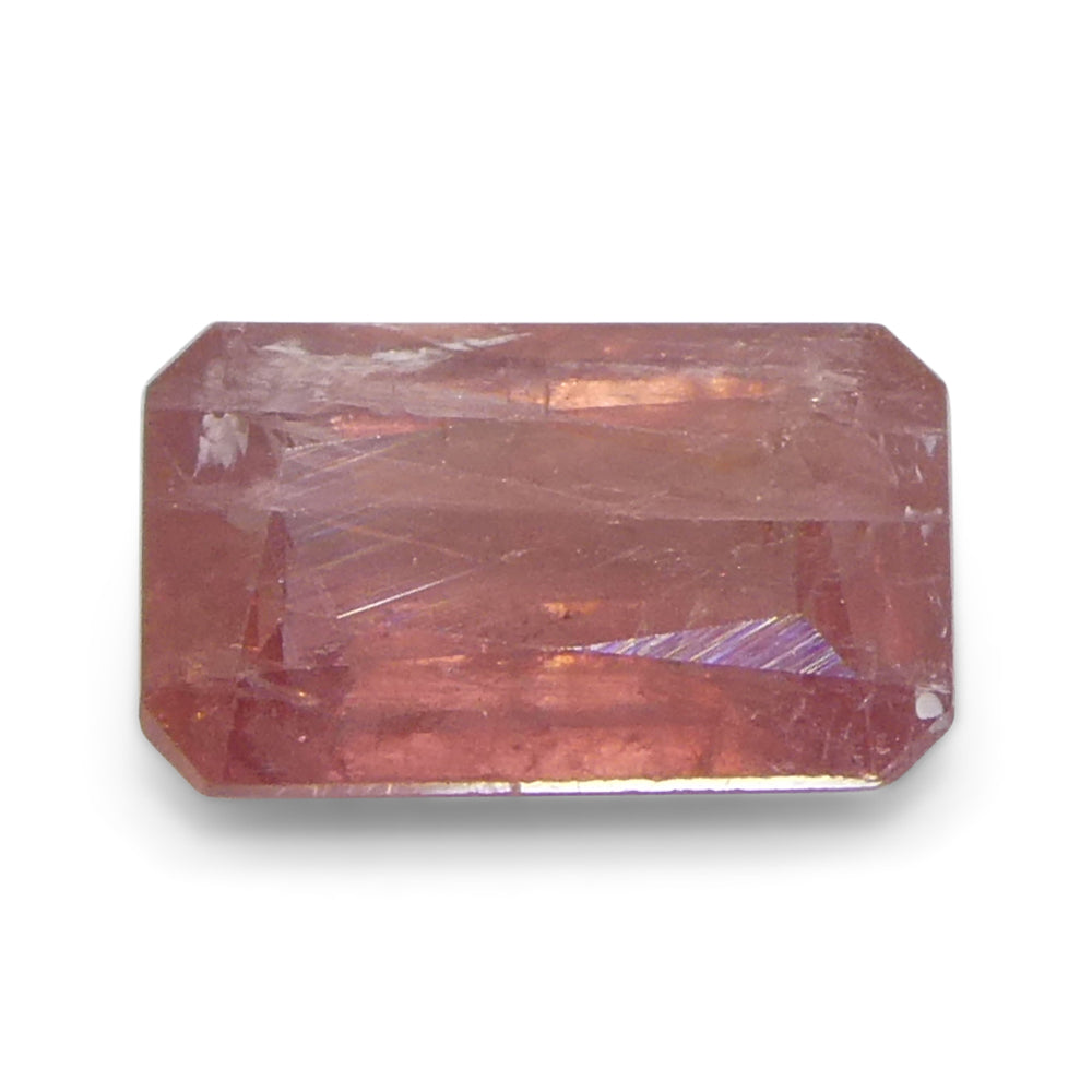 1.23ct Orangy-Pink Padparadscha Sapphire from Tanzania, Unheated Emerald Cut Gemstone by SkyJems