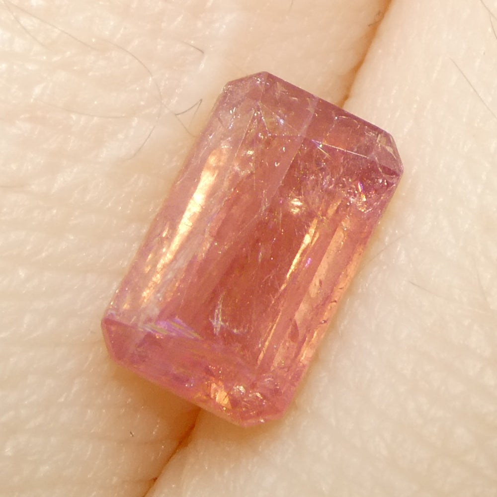 1.23ct Octagonal/Emerald Cut Orangy-Pink Padparadscha Sapphire from Tanzania Unheated - Skyjems Wholesale Gemstones