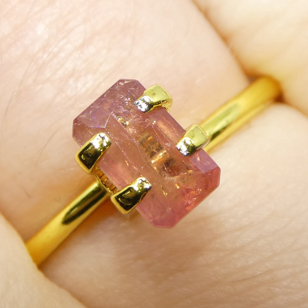 1.23ct Octagonal/Emerald Cut Orangy-Pink Padparadscha Sapphire from Tanzania Unheated - Skyjems Wholesale Gemstones