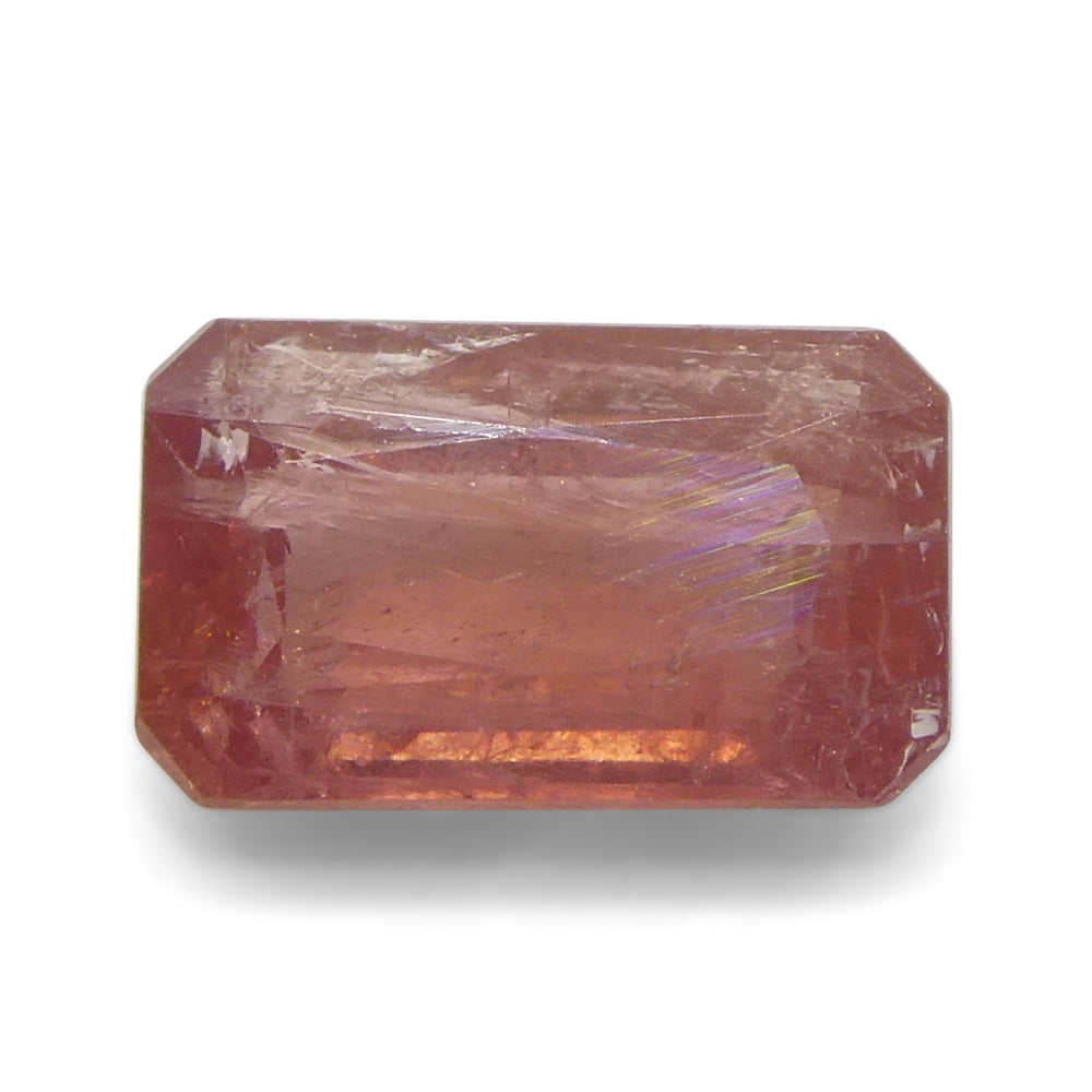 1.23ct Octagonal/Emerald Cut Orangy-Pink Padparadscha Sapphire from Tanzania Unheated - Skyjems Wholesale Gemstones