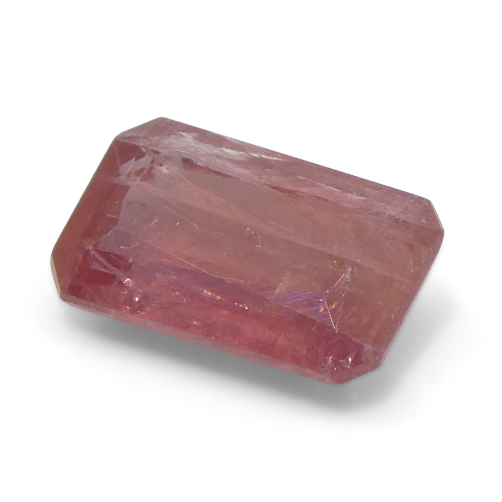 1.23ct Octagonal/Emerald Cut Orangy-Pink Padparadscha Sapphire from Tanzania Unheated - Skyjems Wholesale Gemstones