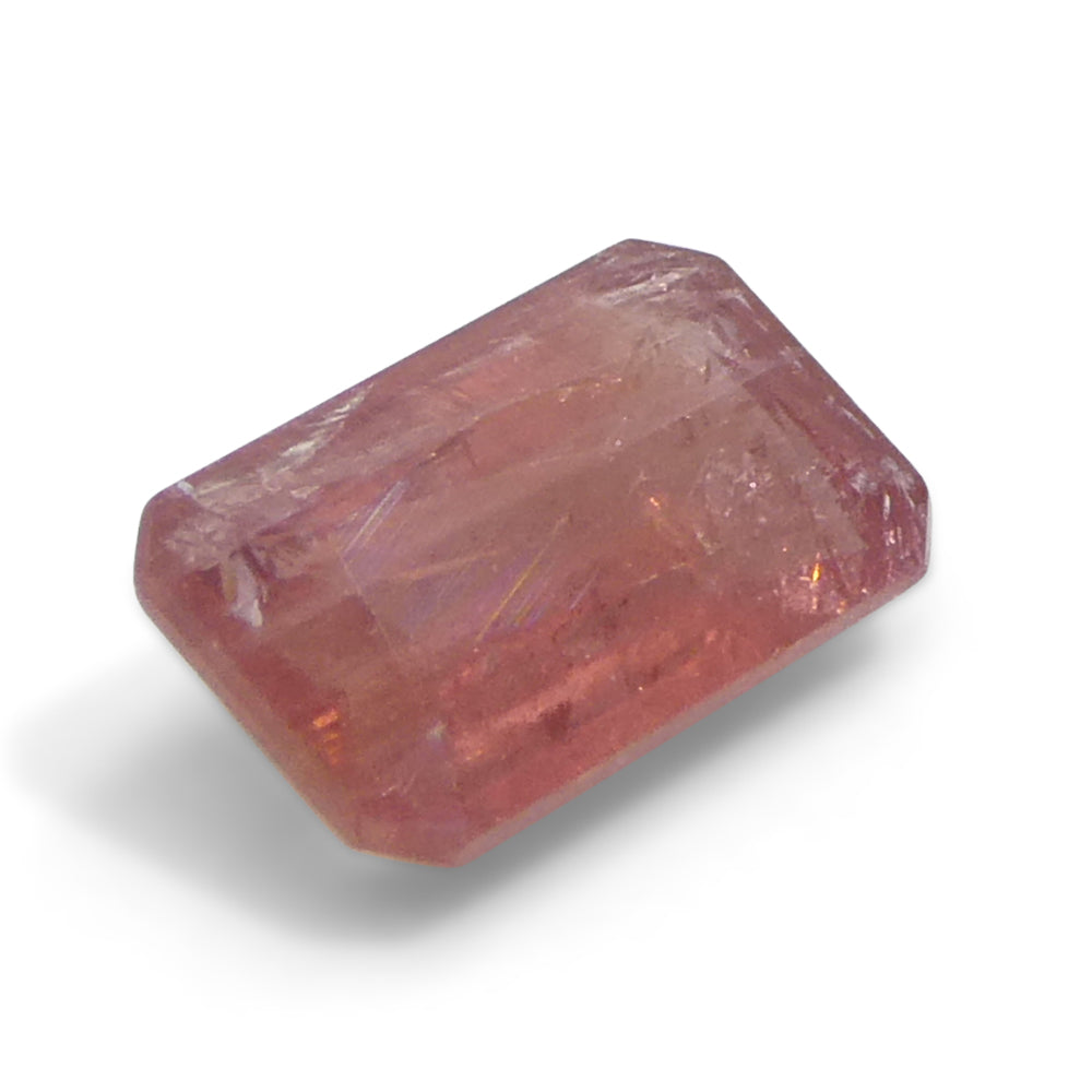 1.23ct Octagonal/Emerald Cut Orangy-Pink Padparadscha Sapphire from Tanzania Unheated - Skyjems Wholesale Gemstones