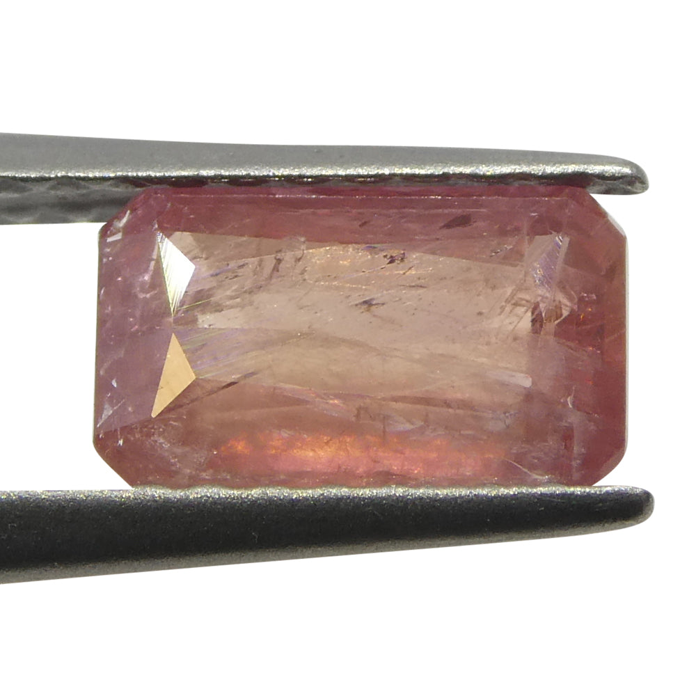 1.23ct Octagonal/Emerald Cut Orangy-Pink Padparadscha Sapphire from Tanzania Unheated - Skyjems Wholesale Gemstones