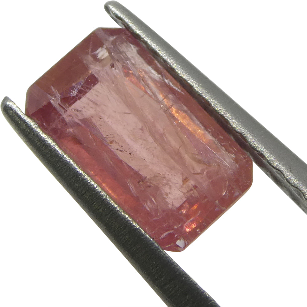 1.23ct Octagonal/Emerald Cut Orangy-Pink Padparadscha Sapphire from Tanzania Unheated - Skyjems Wholesale Gemstones