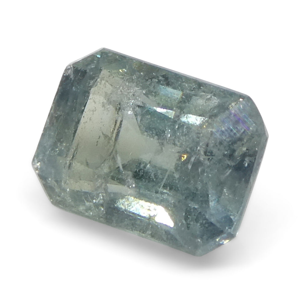 2.51ct Octagonal/Emerald Cut Greenish-Blue Teal Sapphire from Tanzania Unheated - Skyjems Wholesale Gemstones