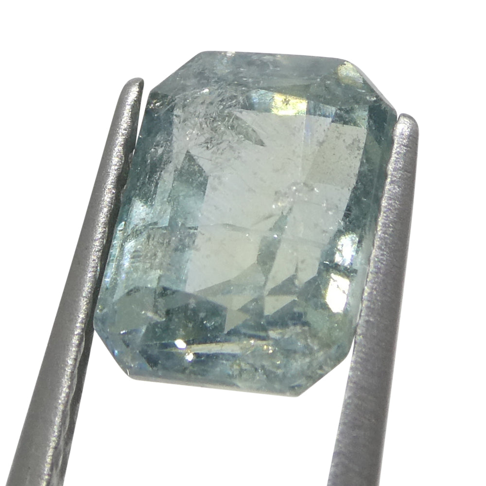 2.51ct Octagonal/Emerald Cut Greenish-Blue Teal Sapphire from Tanzania Unheated - Skyjems Wholesale Gemstones