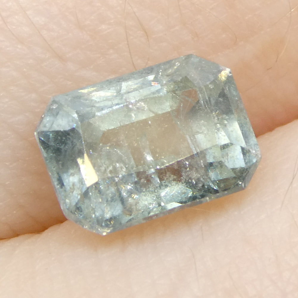 2.51ct Octagonal/Emerald Cut Greenish-Blue Teal Sapphire from Tanzania Unheated - Skyjems Wholesale Gemstones