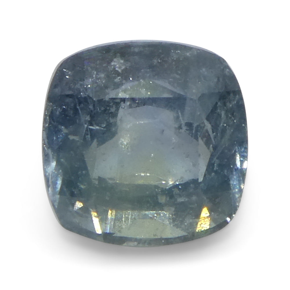 1.68ct Tanzanian Greenish-Blue Teal Cushion Sapphire, heated single stone from SkyJems Canadian gem experts
