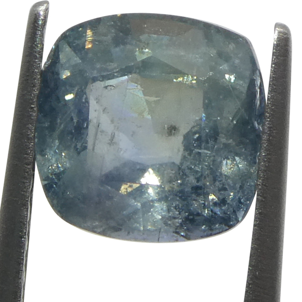 1.68ct Cushion Greenish-Blue Teal Sapphire from Tanzania - Skyjems Wholesale Gemstones