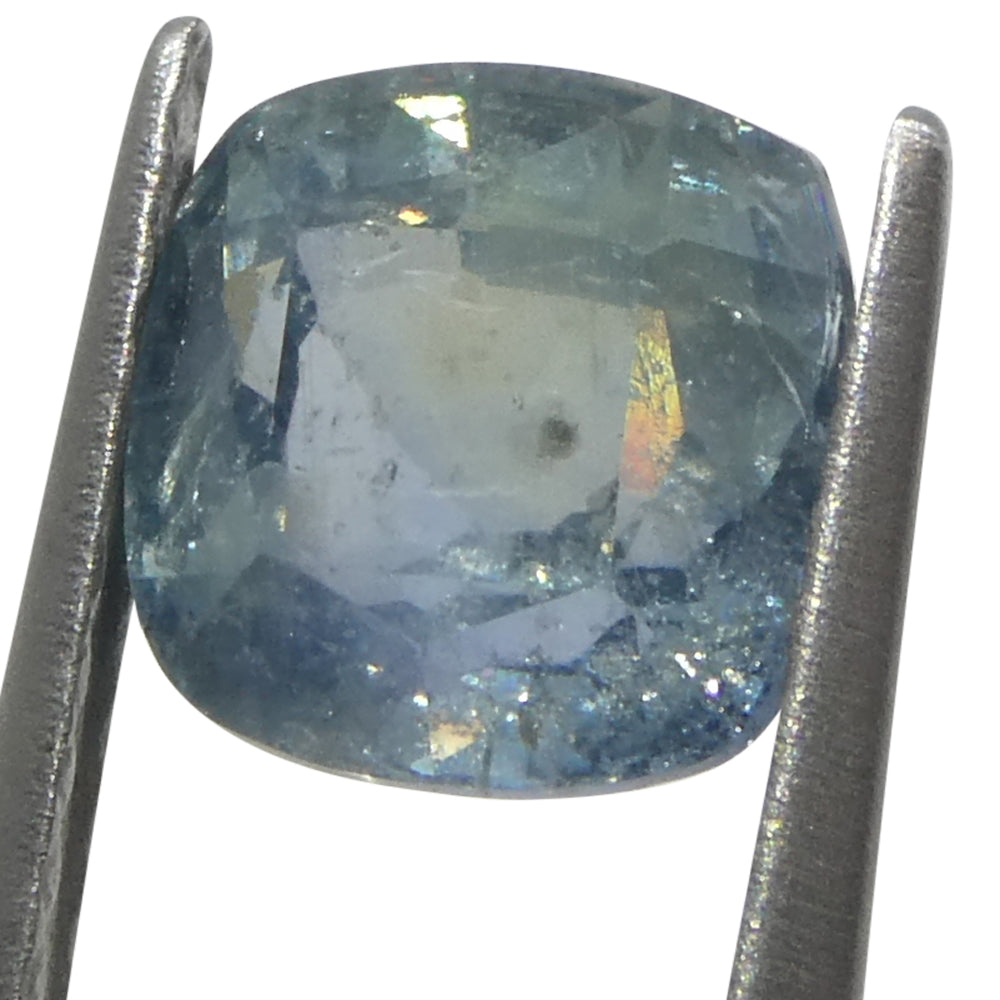 1.68ct Cushion Greenish-Blue Teal Sapphire from Tanzania - Skyjems Wholesale Gemstones