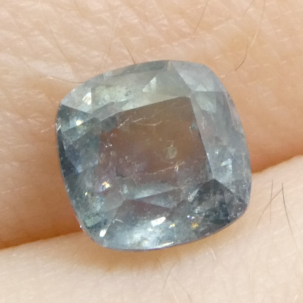 1.68ct Cushion Greenish-Blue Teal Sapphire from Tanzania - Skyjems Wholesale Gemstones