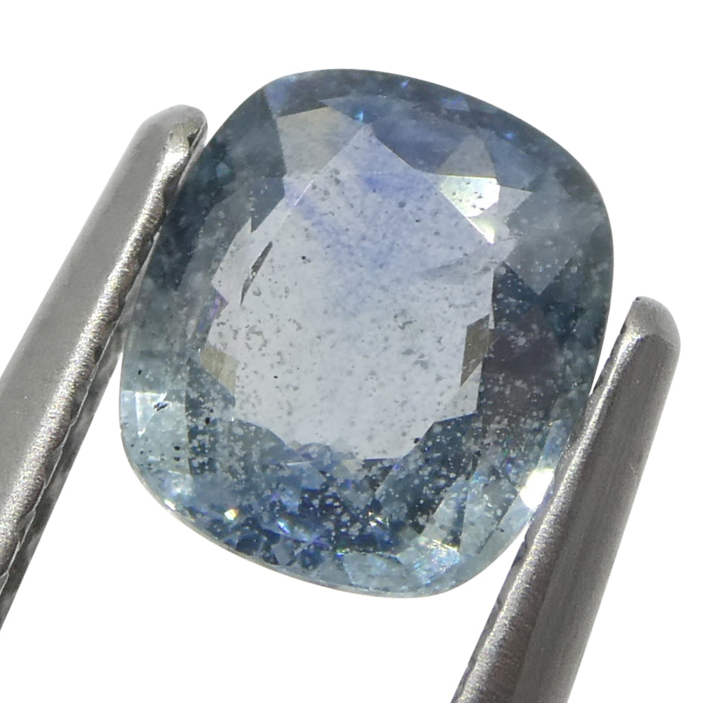 1.25ct Tanzanian Blue Sapphire, cushion-cut gemstone in vivid blue, premium quality from SkyJems Canadian gem specialists