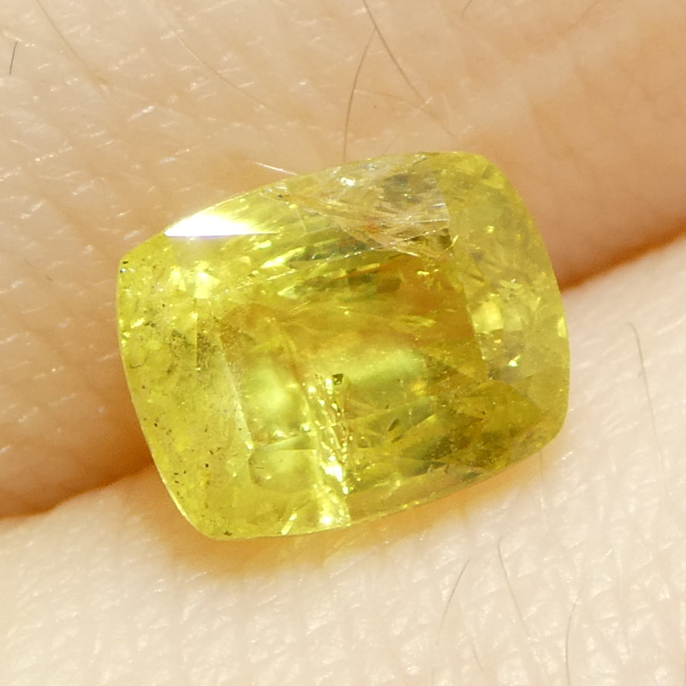 1.52ct Cushion Yellow Sapphire from Tanzania - Skyjems Wholesale Gemstones