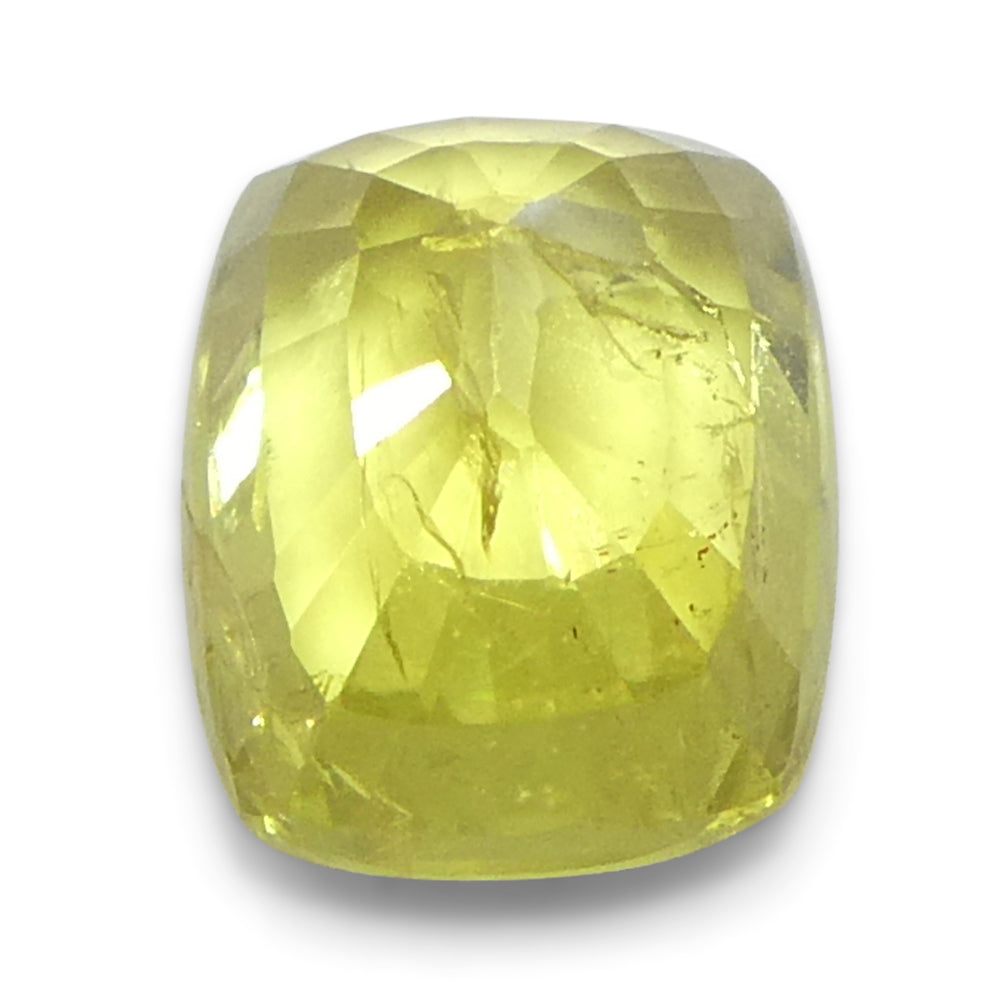 1.52ct Cushion Yellow Sapphire from Tanzania - Skyjems Wholesale Gemstones